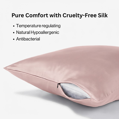 Deluxe Vegan Silk Pillowcase Moonstone Grey